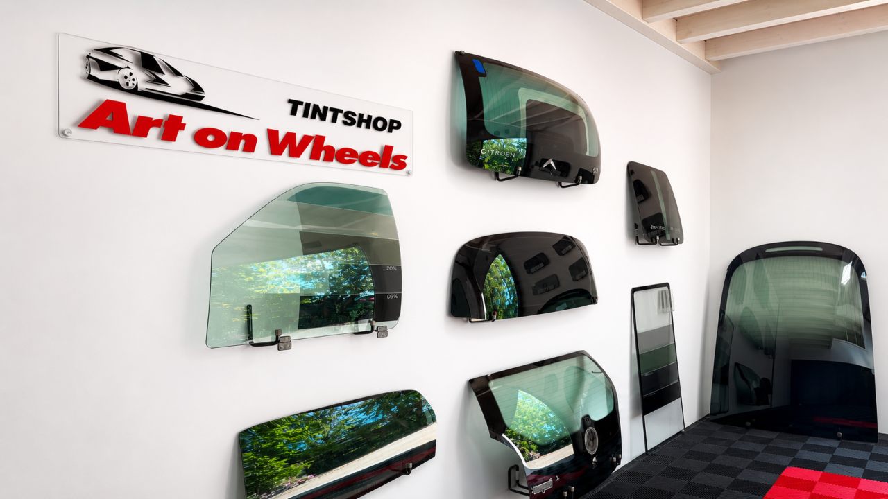 Voorbeeld ramen folie tintshop Art on Wheels Schagen