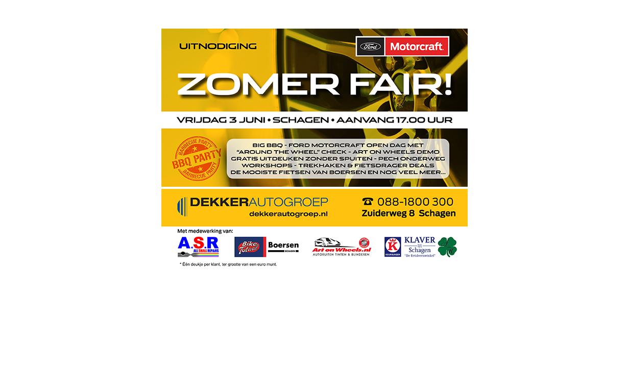VRIJDAG 3 JUNI ZOMER FAIR! bij Ford Dekkerautogroep in Schagen aanvang 17.00 uur