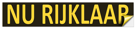 Nu Rijklaar sticker geel
