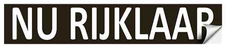 Nu Rijklaar sticker wit