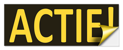 Actie! sticker geel