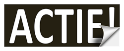Actie! sticker wit