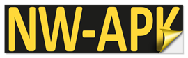 Nieuwe APK sticker geel