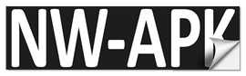 Nieuwe APK sticker wit