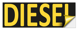 Diesel sticker geel