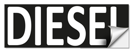 Diesel sticker wit